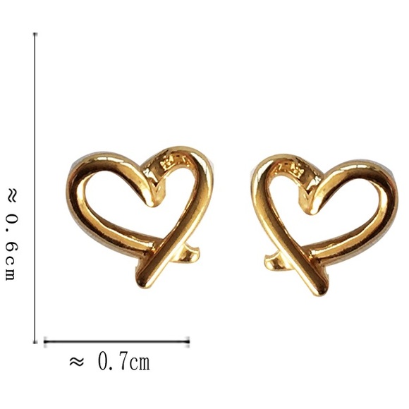 💙Wire Heart Stud Earrings - Picture 11 of 12